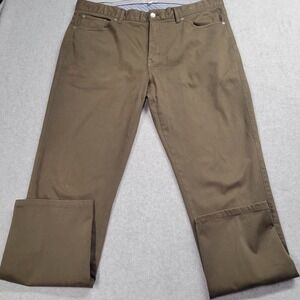 Peter Millar Mens 38 Olive Brown 5 Pocket Straight Leg Pants Chino Trousers